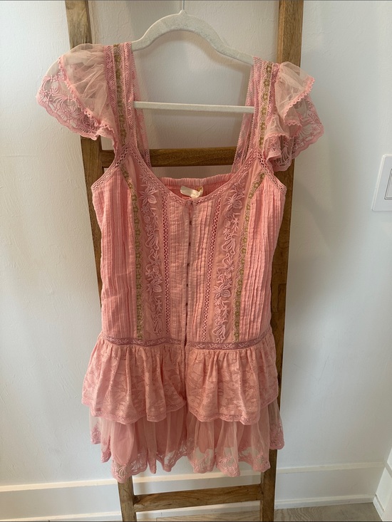 LoveShackFancy Dresses & Skirts - LoveShackFancy Blush Pink Smocked Lace Dress